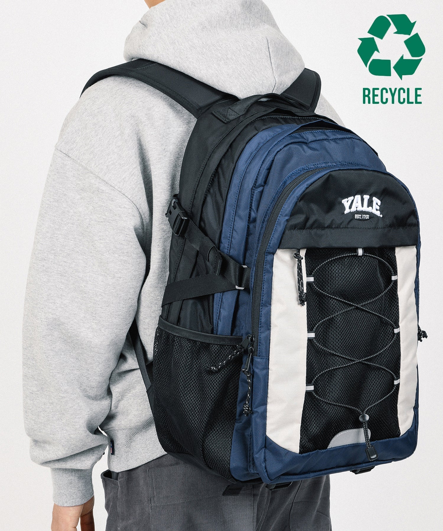 [YALE] [900D PET RECYCLED] LEARNING CLUB PACK _NAVY 30L 新商品 新学期 学生バッグ - コクモト KOCUMOTO