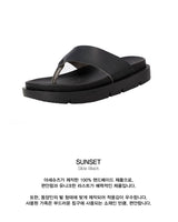 [YASE] Sunset slide leather black 553 - コクモト KOCUMOTO