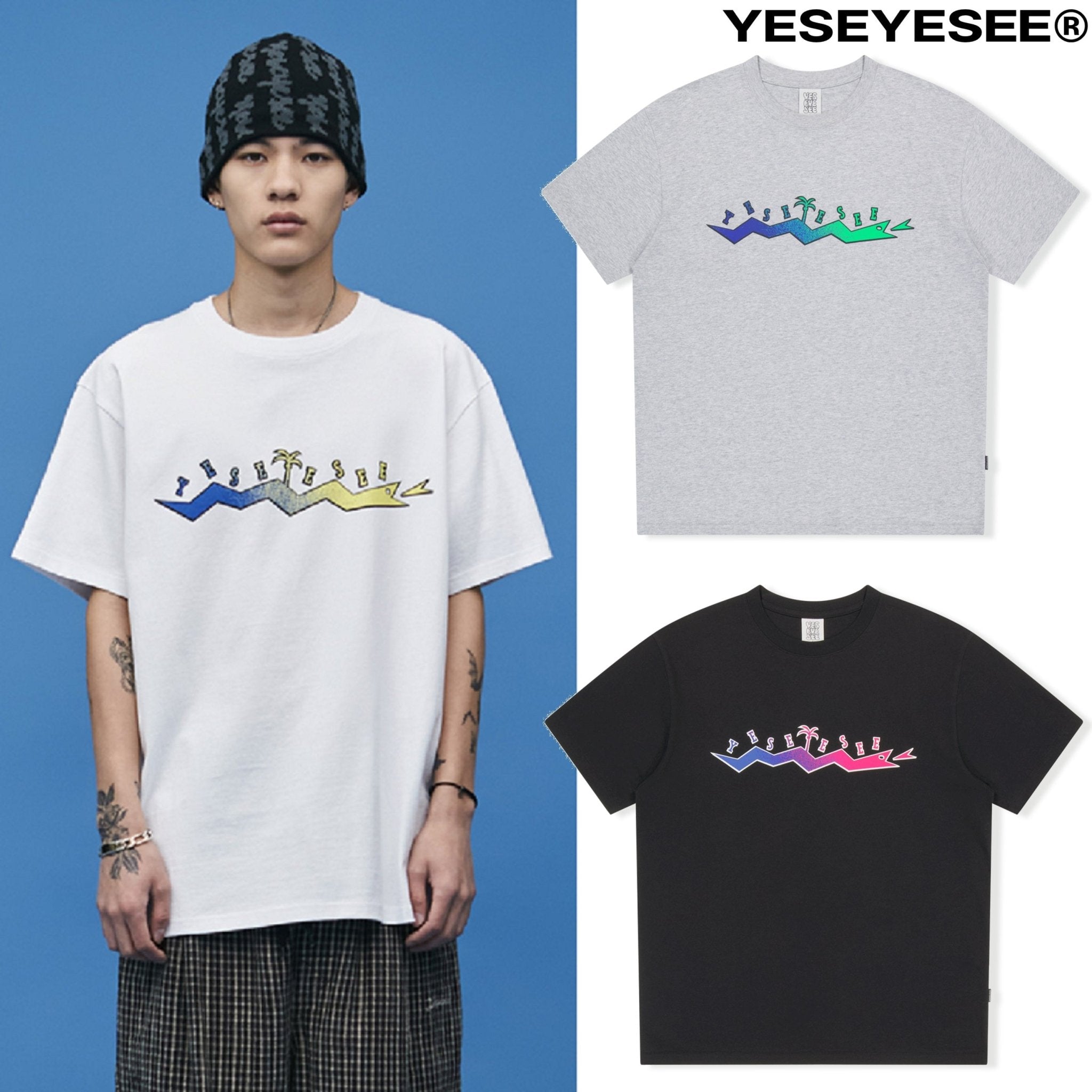 [YESEYESEE] SN Palm Tee 3色 カップルアイテム 韓国ファッション - コクモト KOCUMOTO