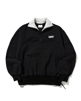 [1993studio] [韓国ベスト] VINTAGE HALF ZIP-UP_BLACK - コクモト KOCUMOTO