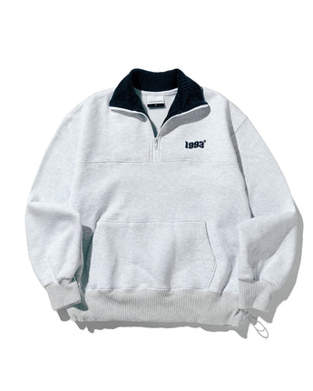 [1993studio] [韓国ベスト] VINTAGE HALF ZIP-UP_LIGHT GRAY - コクモト KOCUMOTO