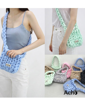 [ACHO]韓国ファッションKnitted Crossbody Bag - コクモト KOCUMOTO