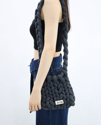 [ACHO]韓国ファッションKnitted Crossbody Bag - コクモト KOCUMOTO