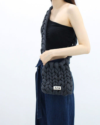 [ACHO]韓国ファッションKnitted Crossbody Bag - コクモト KOCUMOTO