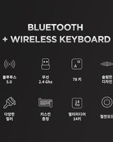 [actto] CHIC BLUETOOTH & WIRELESS KEYBOARD 4色 最大4台マルチペアリング/ブルートゥース5.0/キスキン贈呈/距離10M - コクモト KOCUMOTO