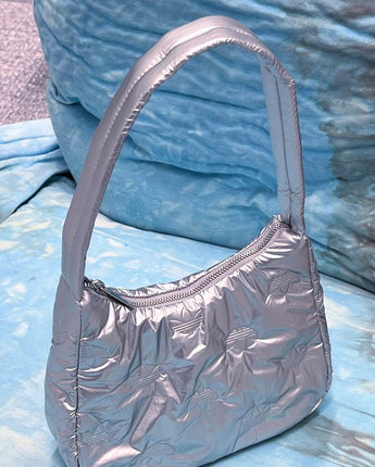 [ADIDAS] [人気] Adidas Puffy Satin Mini Shoulder Bag Silver Metallic - コクモト KOCUMOTO