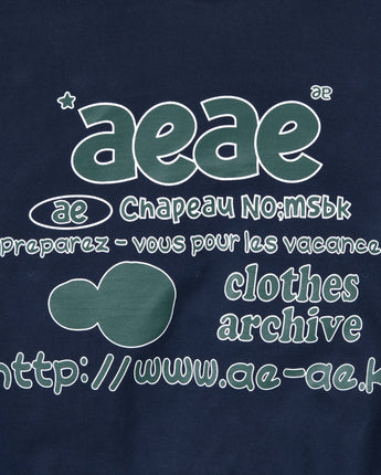 [AEAE ] 23F/W Doodle Web Logo Crop Hoodie-[NAVY] - コクモト KOCUMOTO