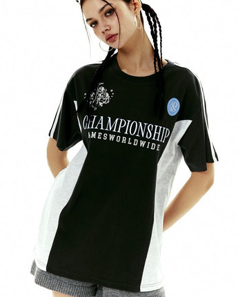 [AMES-WORLDWIDE] 韓国アイドルを着用 23 S/S 韓国人気 CHAMPIONSHIP TEE [3色] 男女共用 ルセラフィム - コクモト KOCUMOTO