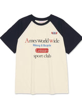 [AMES-WORLDWIDE] 23 S/S 韓国人気 CLASSIC LOGO RAGLAN TEE [2色] 男女共用 韓国人気 韓国ファッション ストリートファッション - コクモト KOCUMOTO