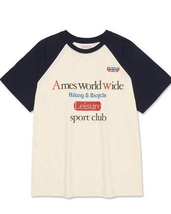 [AMES-WORLDWIDE] 23 S/S 韓国人気 CLASSIC LOGO RAGLAN TEE [2色] 男女共用 韓国人気 韓国ファッション ストリートファッション - コクモト KOCUMOTO