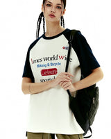 [AMES-WORLDWIDE] 23 S/S 韓国人気 CLASSIC LOGO RAGLAN TEE [2色] 男女共用 韓国人気 韓国ファッション ストリートファッション - コクモト KOCUMOTO