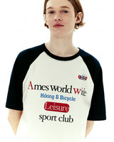 [AMES-WORLDWIDE] 23 S/S 韓国人気 CLASSIC LOGO RAGLAN TEE [2色] 男女共用 韓国人気 韓国ファッション ストリートファッション - コクモト KOCUMOTO