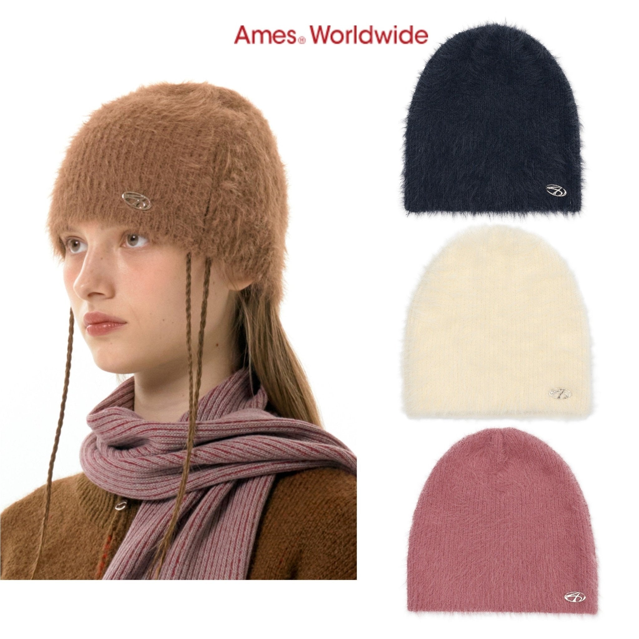 [AMES-WORLDWIDE] FUZZY BEANIE 4色 冬のファッション 防寒用品 - コクモト KOCUMOTO