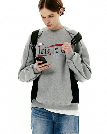 [AMES-WORLDWIDE] LEISURE TIME LOGO SWEATSHIRT 2色 新商品 新商品 韓国ファッション 韓国人気 ストリートファッション - コクモト KOCUMOTO