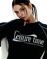 [AMES-WORLDWIDE] LEISURE TIME LOGO SWEATSHIRT 2色 新商品 新商品 韓国ファッション 韓国人気 ストリートファッション - コクモト KOCUMOTO