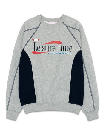 [AMES-WORLDWIDE] LEISURE TIME LOGO SWEATSHIRT 2色 新商品 新商品 韓国ファッション 韓国人気 ストリートファッション - コクモト KOCUMOTO