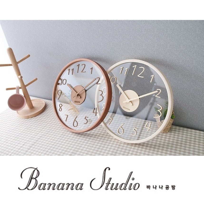 Banana Studio (バナナ 工房) オリジナル ガラスの木 無騒音壁時計 インテリア時計 2色 - コクモト KOCUMOTO