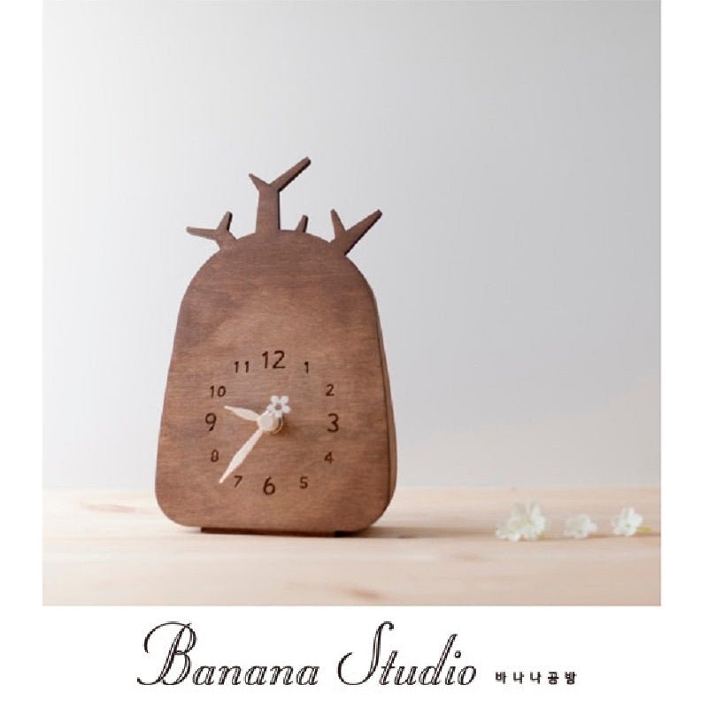Banana Studio (バナナ 工房) Baobab木interior時計/静音/ 110g /Table clock (卓上時計) - コクモト KOCUMOTO