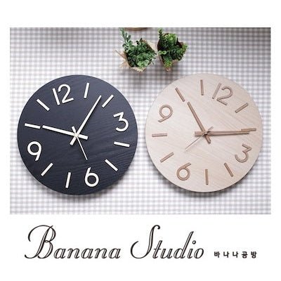 Banana Studio (バナナ 工房) Handsome 300 Dandy Wood 無騒音時計 interior 2色 - コクモト KOCUMOTO