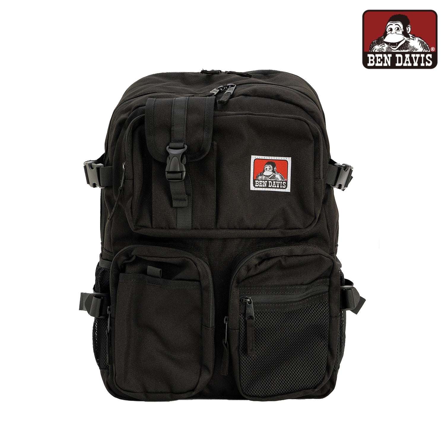 [BEN DAVIS] Original Multi Pocket Backpack_Black 30L 新学期 韓国人気 学生バッグ - コクモト KOCUMOTO