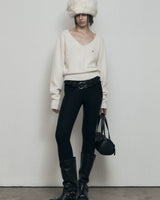 [BOHEMSEO]LOOSE FIT V-NECK WOOL KNIT、IVORY - コクモト KOCUMOTO