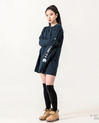 [CARHARTT] LOGO Long Sleeve T-shirt _ NAVY (K231-NVY) - コクモト KOCUMOTO