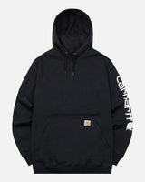 [CARHARTT] Loose Fit Midweight Logo Sleeve Graphic Hood Sweatshirt _ BLACK (K288-BLK) - コクモト KOCUMOTO