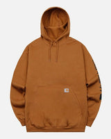 [CARHARTT] Loose Fit Midweight Logo Sleeve Graphic Hood Sweatshirt _ BROWN (K288-BRN) - コクモト KOCUMOTO