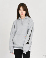 [CARHARTT] Loose Fit Midweight Logo Sleeve Graphic Hood Sweatshirt _ GRAY BLACK (K288-E20) - コクモト KOCUMOTO