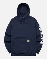 [CARHARTT] Loose Fit Midweight Logo Sleeve Graphic Hood Sweatshirt _ NAVY (K288-472) - コクモト KOCUMOTO