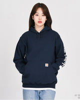 [CARHARTT] Loose Fit Midweight Logo Sleeve Graphic Hood Sweatshirt _ NAVY (K288-472) - コクモト KOCUMOTO