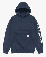 [CARHARTT] Loose Fit Midweight Logo Sleeve Graphic Hood Sweatshirt _ NAVY (K288-472) - コクモト KOCUMOTO