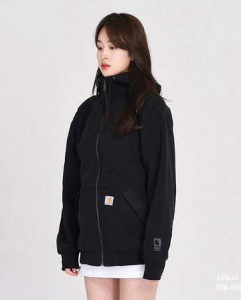 [CARHARTT] Rain Defender Midweight Thermal Full - Zip Hood Sweatshirt _ BLACK (104078-001) - コクモト KOCUMOTO