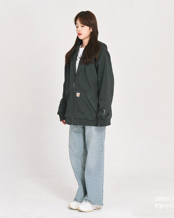 [CARHARTT] Rain Defender Midweight Thermal Full - Zip Hood Sweatshirt _ CARBON HEATHER (104078-024) - コクモト KOCUMOTO