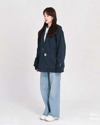 [CARHARTT] Rain Defender Midweight Thermal Full - Zip Hood Sweatshirt _ NEW NAVY (104078-472) - コクモト KOCUMOTO