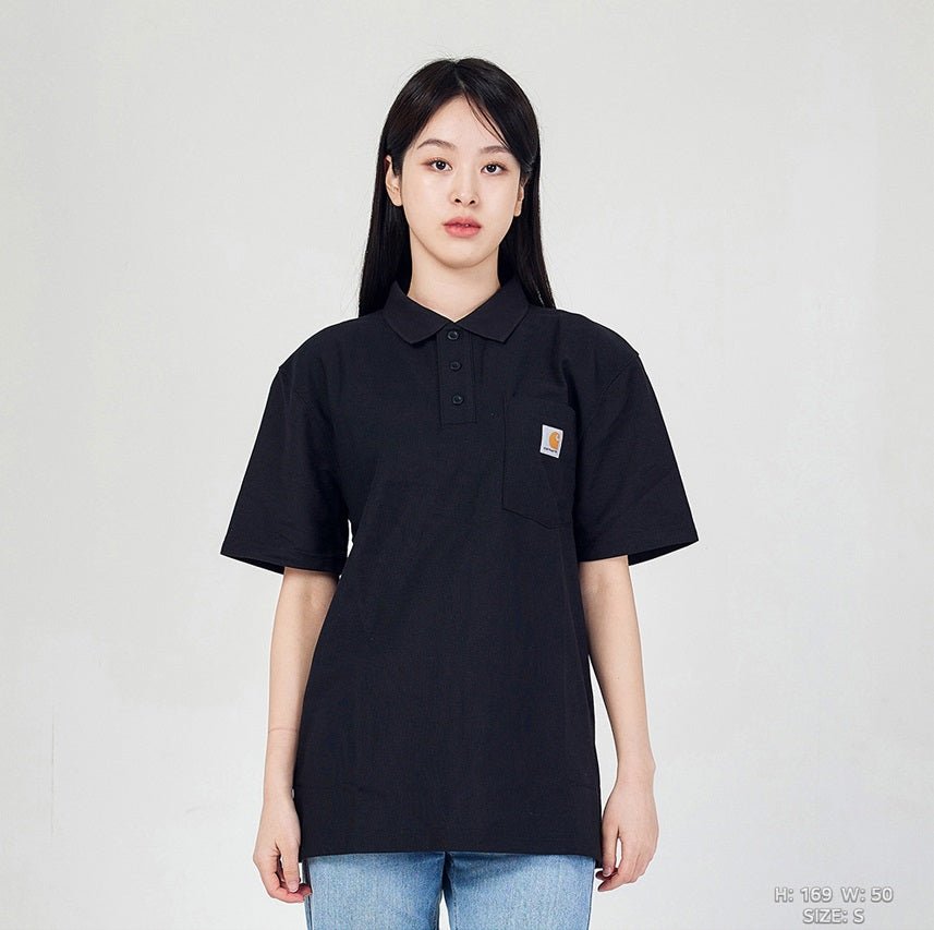 [CARHARTT] Workwear Pocket collar short sleeve t-shirt _ BLACK (K570) - コクモト KOCUMOTO