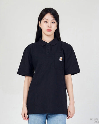 [CARHARTT] Workwear Pocket collar short sleeve t-shirt _ BLACK (K570) - コクモト KOCUMOTO