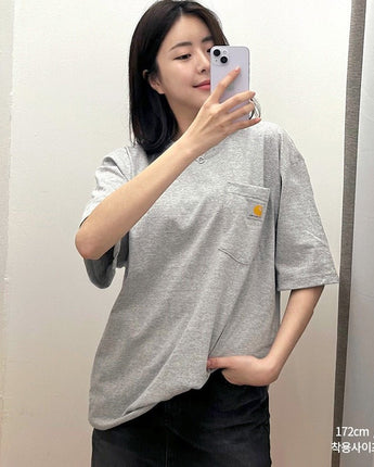 [CARHARTT] Workwear pocket short sleeve t-shirt _ HEATHER GRAY (K87_A07) - コクモト KOCUMOTO