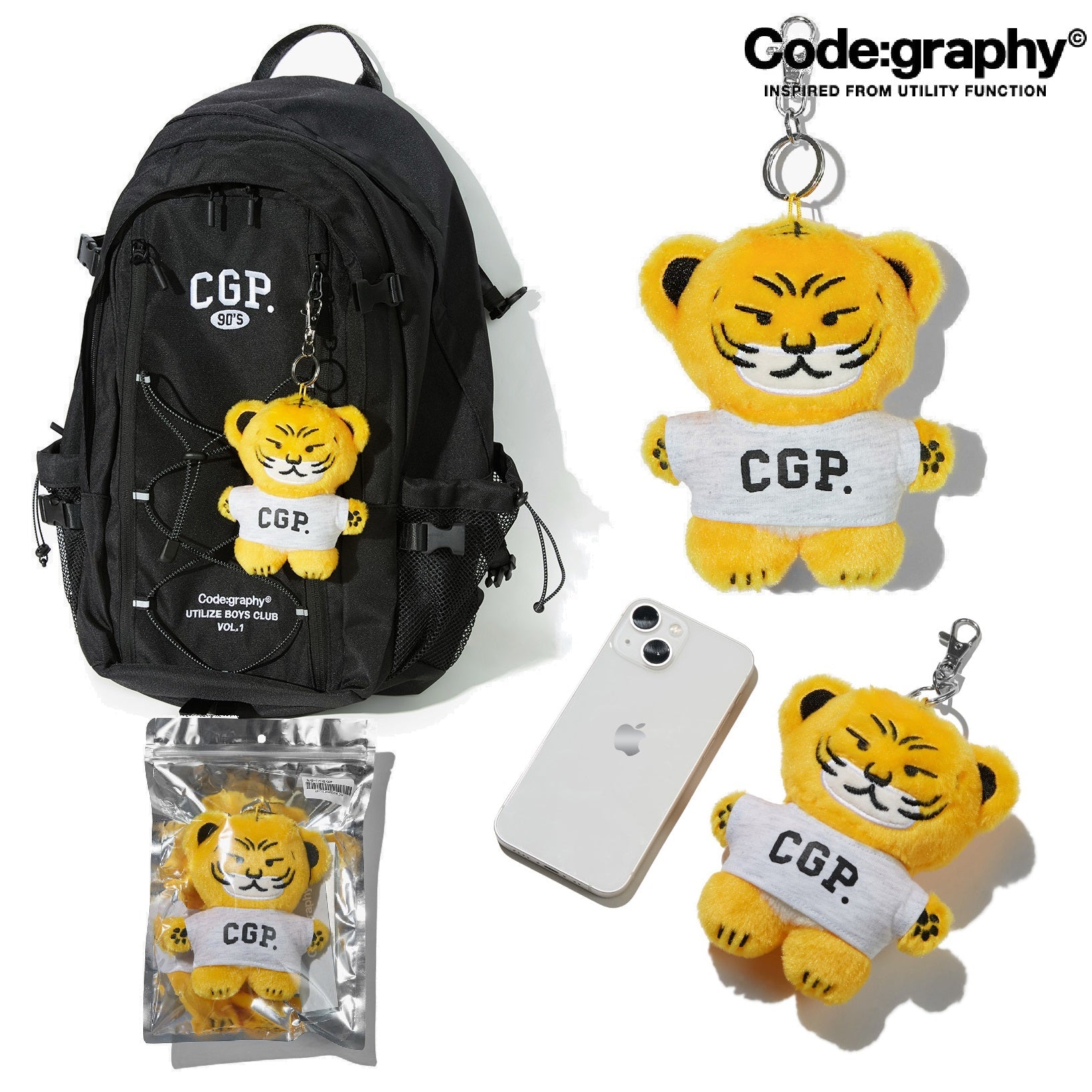 [CODE GRAPHY] CGP tiger key ring バッグ装飾 新商品 韓国ブランド 韓国人気 韓国ファッション 学生 大学生 贈り物 ストリートファッション カップルアイテム - コクモト KOCUMOTO