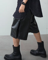 [COLN] 2022 S/S F-leather produce snap bermuda pants - コクモト KOCUMOTO