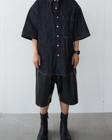 [COLN] 2022 S/S F-leather produce snap bermuda pants - コクモト KOCUMOTO