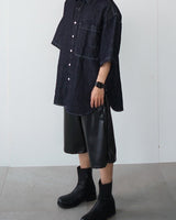 [COLN] 2022 S/S F-leather produce snap bermuda pants - コクモト KOCUMOTO