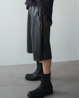 [COLN] 2022 S/S F-leather produce snap bermuda pants - コクモト KOCUMOTO