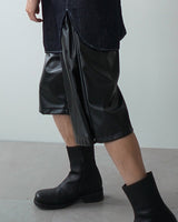 [COLN] 2022 S/S F-leather produce snap bermuda pants - コクモト KOCUMOTO