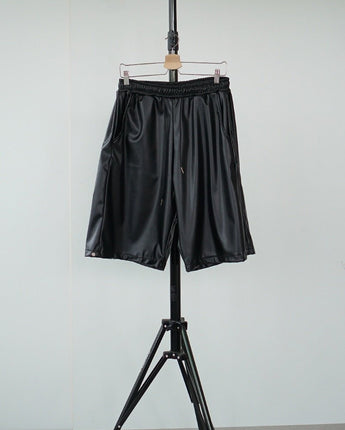 [COLN] 2022 S/S F-leather produce snap bermuda pants - コクモト KOCUMOTO