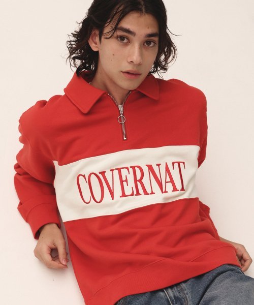 [COVERNAT] Block collar half zip-up sweatshirt 2色 韓国ファッション カップルアイテム - コクモト KOCUMOTO