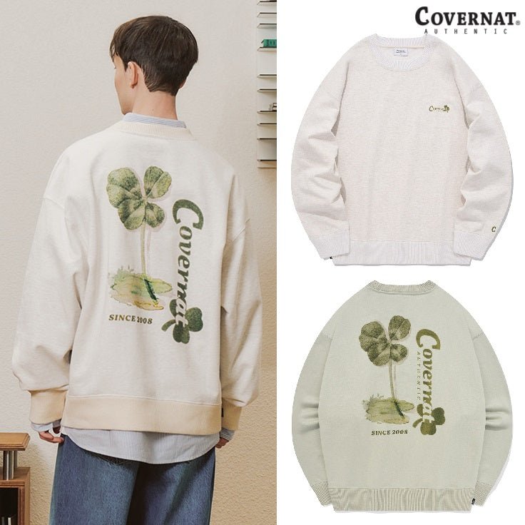 [COVERNAT] Clover sweatshirt 2色 韓国ファッション カップルアイテム - コクモト KOCUMOTO
