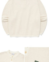 [COVERNAT] HENLEY NECK STRING SWEATSHIRT 2色 韓国ファッション カップルアイテム - コクモト KOCUMOTO