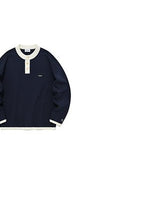 [COVERNAT] HENLEY NECK STRING SWEATSHIRT 2色 韓国ファッション カップルアイテム - コクモト KOCUMOTO