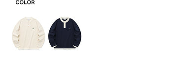 [COVERNAT] HENLEY NECK STRING SWEATSHIRT 2色 韓国ファッション カップルアイテム - コクモト KOCUMOTO